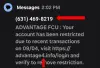 Actual example of fraudulent text