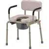 Padded Drop-Arm Commode