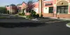 A new parking lot in a shopping center.
