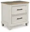 Shaybrock - Two Drawer Night Stand - Antique White / Brown