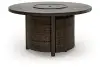 Monterey Point - Round Fire Pit Table - Dark Brown