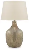 Mari - Glass Table Lamp  - Gray / Gold Finish