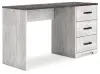 Shawburn - Home Office Desk - White / Dark Charcoal Gray