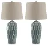 Hadbury - Ceramic Table Lamp (Set of 2) - Pale Blue / Teal