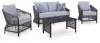 Bridges Beach - Loveseat, Lounge Chairs, Table Set (Set of 4) - Gray