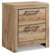 Hyanna - Two Drawer Night Stand - Tan Brown