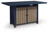 East Beach - Rectangular Bar Table With Fire Pit - Blue