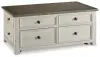 Bolanburg - Lift Top Cocktail Table - White / Brown / Beige