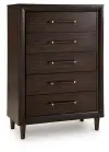 Dantenton - Five Drawer Chest - Merlot