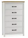 Kerisden - Five Drawer Chest - White / Brown