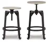 Karisslyn - Swivel Stool (Set of 2) - Whitewash / Black