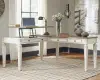 Realyn - L Shaped Desk with Lift Top - White / Brown