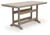 Seacliff Beach - Rectangular Counter Height Dining Table With Umbrella Option - Medium Brown