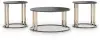 Hannerly - Occasional Table Set (Set of 3) - Black / Gold Finish