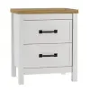Kerisden - Two Drawer Night Stand - White / Brown