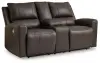 Boxmere - Dbl Power Reclining Loveseat with Console - Storm