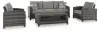 Oasis Court - Sofa, Chairs, Table Set (Set of 4) - Gray