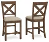 Moriville - Upholstered Barstool (Set of 2) - Beige
