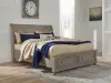 Lettner - Cal King Rails with Roll Slats - Light Gray