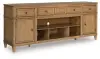 Sharlance - XL TV Stand With Fireplace Option - Light Brown