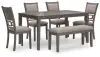 Wrenning - Dining Room Table Set (Set of 6) - Gray
