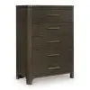 Radkin - Five Drawer Chest - Burnished Brown
