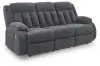 Observation - Reclining Power Sofa With Drop Down Table - Steel