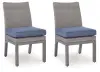 Half Moon Beach - Side Chair With Cushion (Set of 2) - Blue / Gray