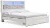 Altyra - King Upholstered Bookcase Bed With Storage - White