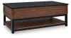 Kallari - Lift Top Cocktail Table - Warm Brown / Black
