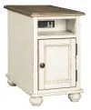 Realyn - Chair Side End Table - AC / USB - White / Brown