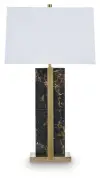 Neonish - Marble Table Lamp - Black / Gold Finish