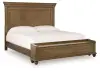 Karallin - King Panel Storage Bed - Medium Brown