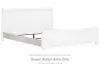 Willowton - Queen Sleigh Rails with Faux Plank Design - Whitewash