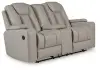Elevate Edges - Glide Reclining Loveseat With Console - Coin