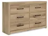Brozmont - Six Drawer Dresser - Tan