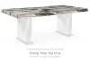 Jeshina - Rectangular Dining Room Table Top - Dark Brown / Beige