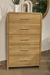 Gramburg - Five Drawer Chest - Warm Natural Brown