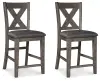 Caitbrook - Upholstered Barstool (Set of 2) - Gray