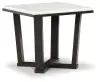 Fostead - Square End Table - White / Espresso