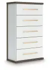 Kendanport - Five Drawer Chest - Brown / White