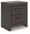 Prendonea - Two Drawer Night Stand - Charcoal