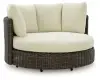 Kimora - Swivel Lounge Chair With Cushion - Beige / Dark Brown