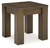 Rosswain - Square End Table - Warm Brown