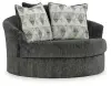 Biddeford - Oversized Swivel Accent Chair - Shadow