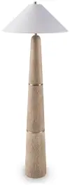 Gasparleigh - Poly Floor Lamp - Brown / Gold Finish