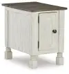 Havalance - Chair Side End Table - White / Gray
