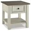 Bolanburg - Rectangular End Table - White / Brown / Beige