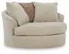 Steelwater Retreat - Oversized Swivel Accent Chair - Latte