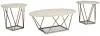Tarica - Occasional Table Set (Set of 3) - White / Metallic